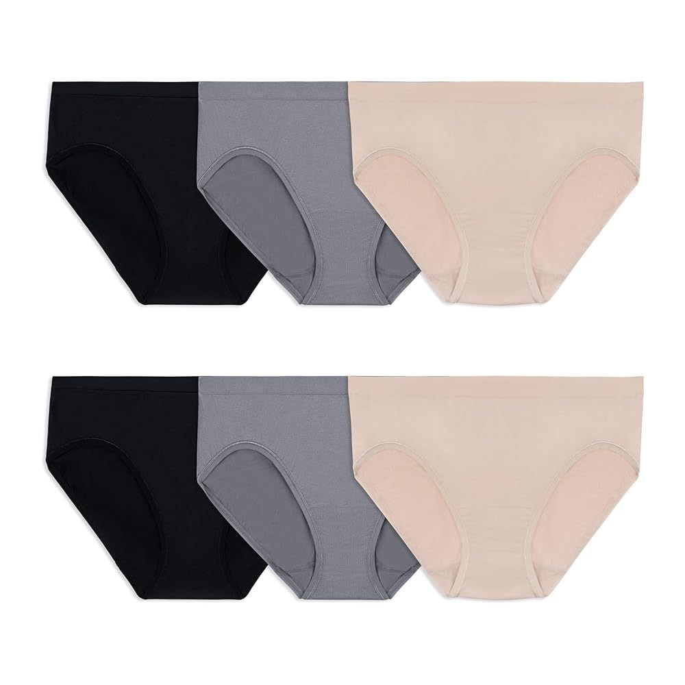 Fruit of the Loom Women's No Show Seamless Underwear No Panty Lines 6 pairs